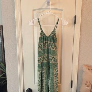 Green Patterned Jumpsuit